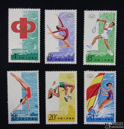 Lot82-51： J.93 五運(yùn)會(huì) 1套6枚全 微黃 有斑 中上品